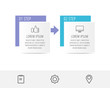 © evseev_tim - Vector infographic flat template. Rectangles with arrows for two diagrams, graph, flowchart, timeline, marketing, presentation. Business concept with 2 labels
