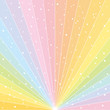 rainbow radial background with confetti.