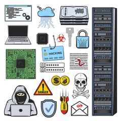 Leinwandbilder - Internet phishing, hacking, theft and cyber crime