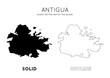 Antigua map. Blank vector map of the Island. Borders of Antigua for your infographic. Vector illustration.