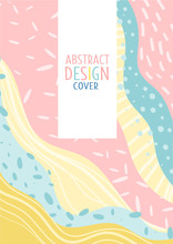 Cute Pastel Design In Pink, Yellow And Turquoise Colors Vector Illustration