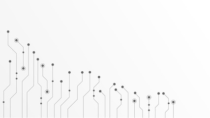 Aufkleber - Abstract geometric Circuit connect lines and dots.Simple technology graphic background.Illustration Vector design Network technology and Connection concept.