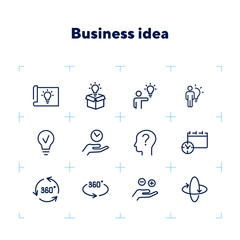 Poster - business idea line icon set. set of line icons on white background. business concept. idea, lamp, bo