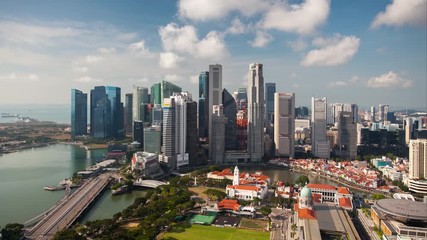 Wall Mural - Time lapse of Singapore at day - Marina bay