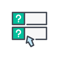 Poster - Questionnaire color line icon. Online exam and survey vector outline colorful sign.