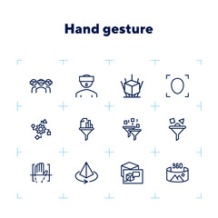 Poster - Virtual reality icons. Set of line icons. VR glasses, face scanning, sales funnel. Computer reality concept. Vector illustration can be used for topics like technology, computers, gaming