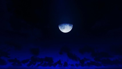 Wall Mural - Timelapse night to day from full moon, starry sky to afternoon, 4K