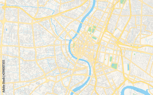Fotomural Printable street map of Bangkok, Thailand