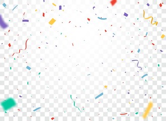 Wall Mural - colorful confetti celebrations design isolated on transparent background