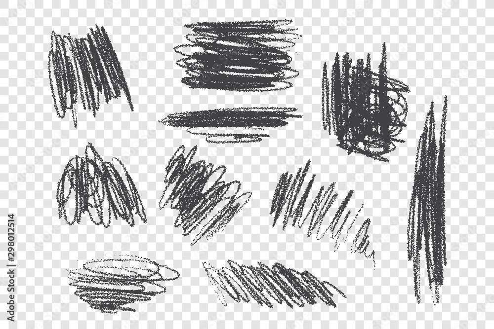 Chaotic charcoal scribble vector illustrations set Stock Vector | Adobe ...