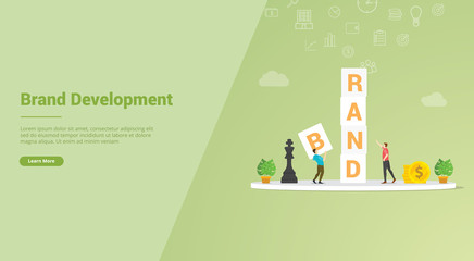 Poster - brand development or branding marketing for website template or landing homepage banner - vector