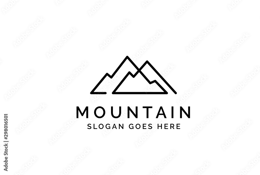 Simple modern mountain adventure logo design Stock Vector | Adobe Stock