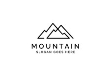 Simple Modern Mountain Adventure Logo Design