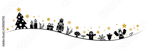 Cuadros en Lienzo Set of Christmas vector icons