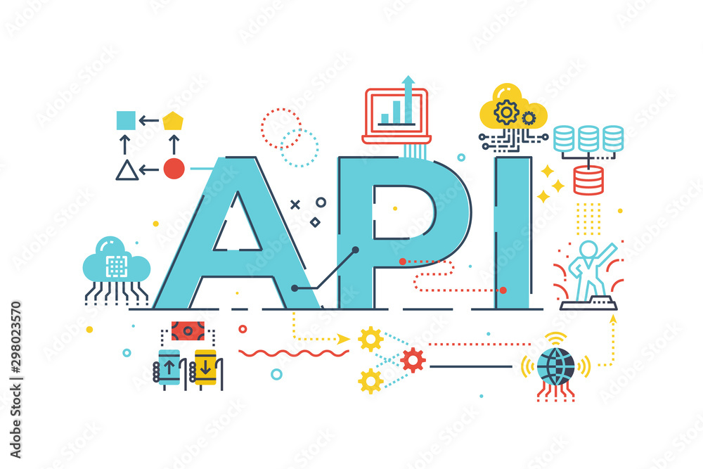 API application program interface - obrazy, fototapety, plakaty 