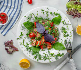 Wall Mural - vegetable salad in the plate