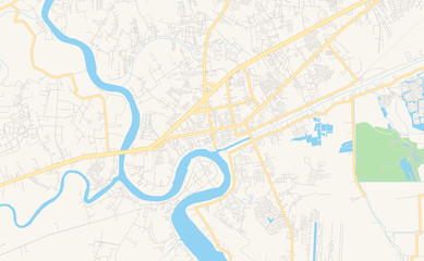 Printable street map of Samut Sakhon, Thailand