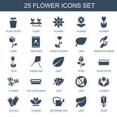 Wall Mural - flower icons