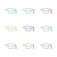Poster - graduation hat icon white background