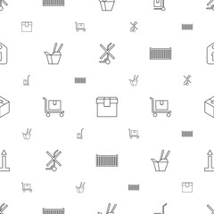 Canvas Print - cardboard icons pattern seamless white background