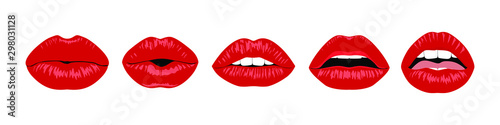 Fotografía Set of Red sexy female lips