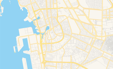 Printable street map of Jeddah, Saudi Arabia