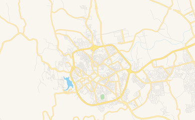  Printable street map of Abha, Saudi Arabia