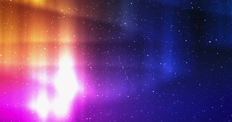 seamlessly looping video - beautiful multicoloured aurora light phenomenon in a clear night sky with