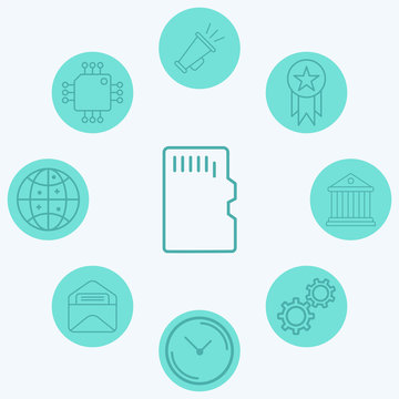 Memory card vector icon sign symbol