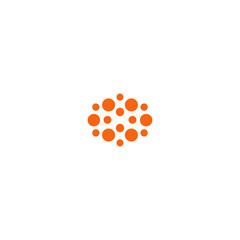 Poster - Abstract oval logo from circles. Company logotype tempate. Solar unusual symbol. Dots vector badge on white background.
