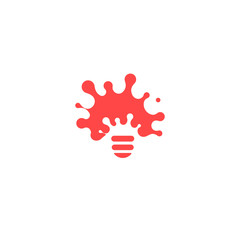 Poster - Creative idea conceptual logo or infographic element for business. Blot, spreading drops, abstract symbol. Vector illustration on white background.