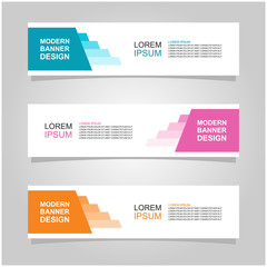 Wall Mural - vector abstract banner design web template set of 3. abstract geometric background used for letterhe