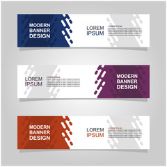 Wall Mural - vector abstract banner design web template set of 3. abstract geometric background used for letterhe