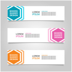 Wall Mural - vector abstract banner design web template set of 3. abstract geometric background used for letterhe