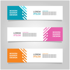 Wall Mural - vector abstract banner design web template set of 3. abstract geometric background used for letterhe