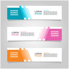 Wall Mural - vector abstract banner design web template set of 3. abstract geometric background used for letterhe