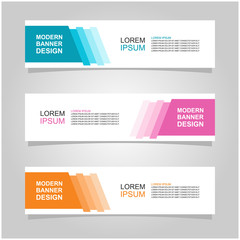 Wall Mural - vector abstract banner design web template set of 3. abstract geometric background used for letterhe
