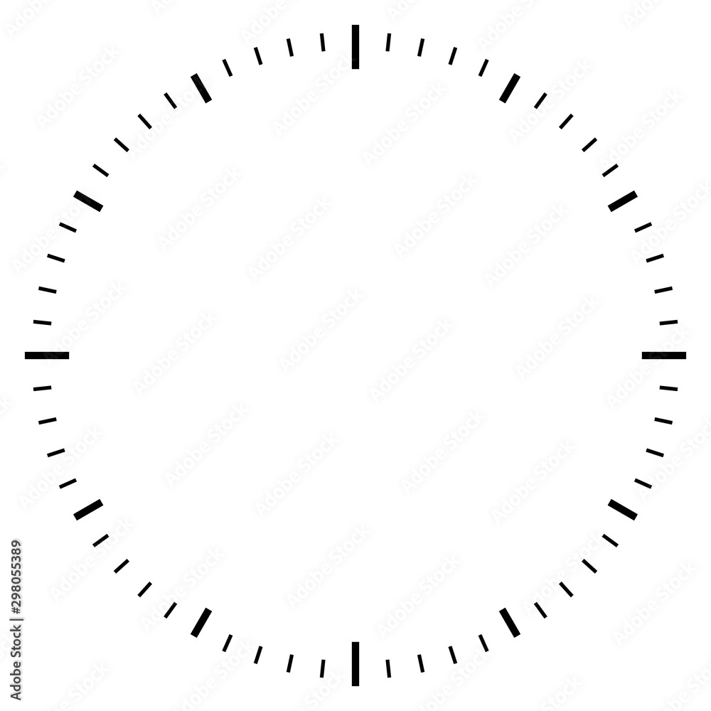 Blank clock dial face vector illustration - obrazy, fototapety, plakaty 