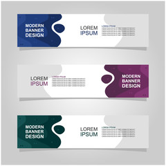 Wall Mural - vector abstract banner design web template set of 3. abstract geometric background used for letterhe