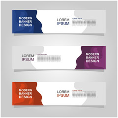Wall Mural - vector abstract banner design web template set of 3. abstract geometric background used for letterhe