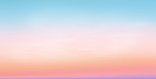 Pastel Colors Vector Romantic Sunrise Sky Background