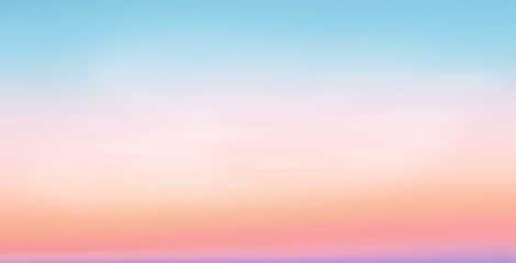 Pastel colors vector romantic sunrise sky background