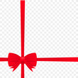 © DG-Studio - Red bow with ribbons on transparent background. Vector stock illustration.
