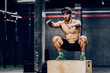 © Aparicio Febrer/ADDICTIVE STOCK - Athletic man jumping on box to improve stamina in gym