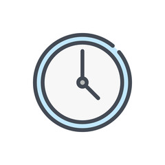 Poster - Time and clock color line icon. Watch and time management vector outline colorful sign.