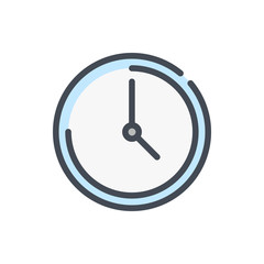 Poster - Time and clock color line icon. Watch and time management vector outline colorful sign.