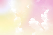 Soft Pastel Pink Sweet Color Cloudy Sky Background