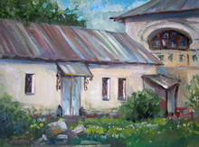 Novgorod Architecture, Summer Landscape. Russia, Oil Painting
