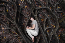 Man Rest On A Ground Under Tree