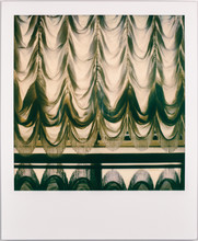 Vintage Polaroid Of Beige Art Nouveau Curtains